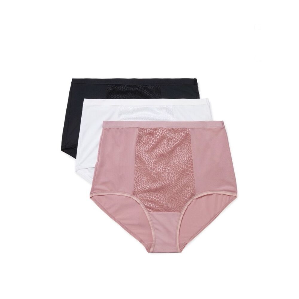Tummy-Smoothing Comfort Microfiber Brief Panty Underwear 2, 3-Packs Size XXXL - Picture 3 of 7